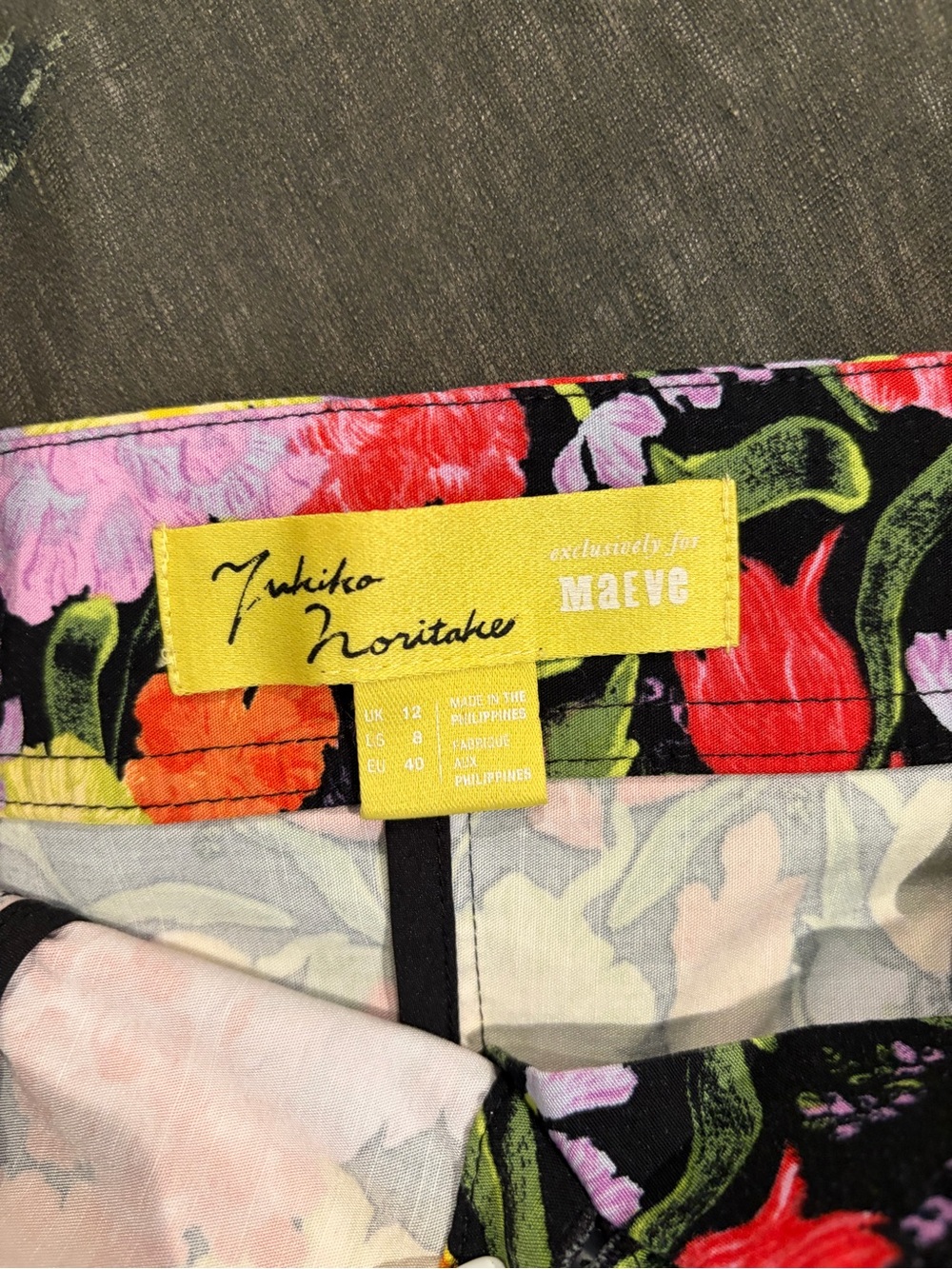 Maeve Black Floral Romper with Red, Yellow & Pink Blooms - Picture 3 of 3